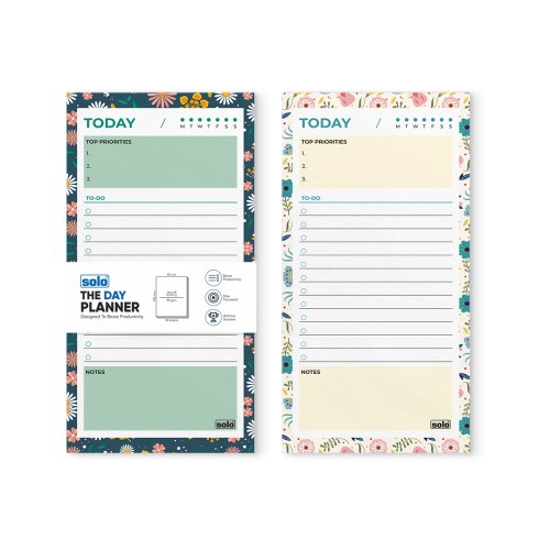 Floral Design Tear Off Daily Planner | To Do List | For Office, Home & School | 50 Sheets Per Pad, 80 GSM | B6  (Pack of 2) | TOPB6D6